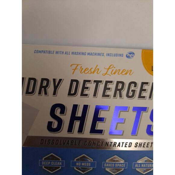Laundry Detergent Sheets Eco Washing 80 Loads Fresh Linen HE Washer Hot/Cold - Picture 5 of 8